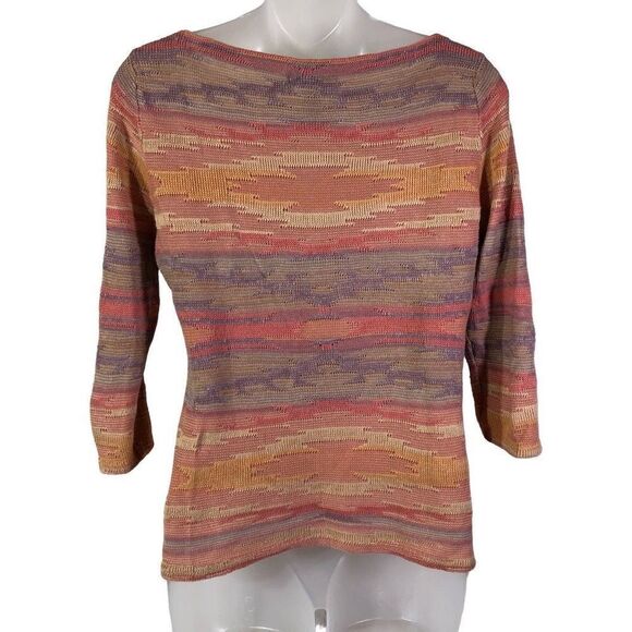 Ralph Lauren Women's Boat Neckline Abstract Pattern Knitted Shirt Size S - Picture 6 of 10